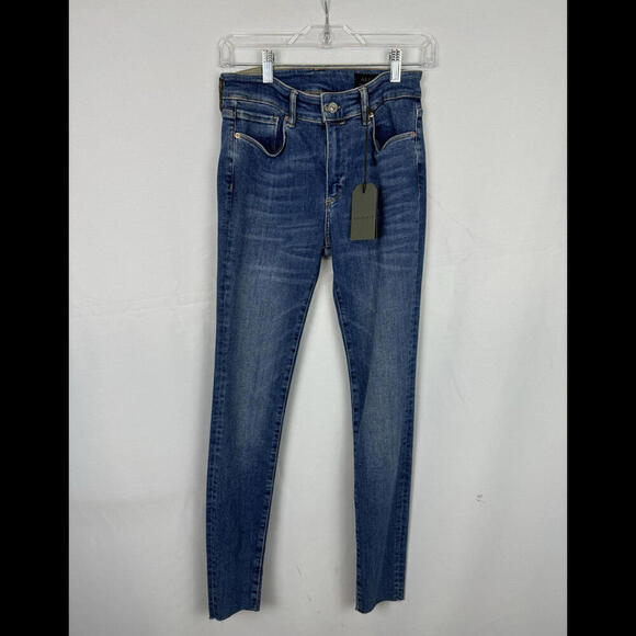 Denim - AllSaints Miller Mid Rise Skinny Jeans Mid Indigo Blue Size 26x29